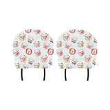 Meneki Neko Lucky Cat Pattern Car Headrest Cover