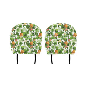 Pineapple Flower Leaves Pattern Car Headrest Cover