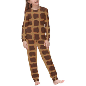 Bread Toast Pattern Print Design 04 Kids' Boys' Girls' All Over Print Pajama Set