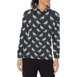 Pigeon Pattern Print Design 01 Women's Long Sleeve Polo Shirt