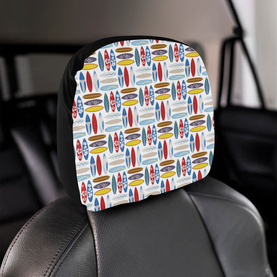 Surfboard Pattern Print Design 02 Car Headrest Cover