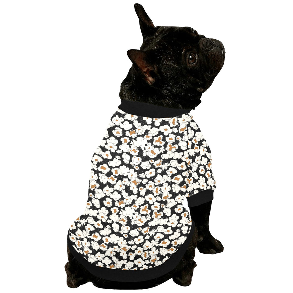 Popcorn Pattern Print Design 02 All Over Print Pet Dog Round Neck Fuzzy Shirt