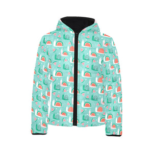 Snail Pattern Print Design 01 Kids' Boys' Girls' Padded Hooded Jacket