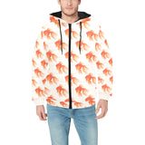 Goldfish Pattern Print Design 05 Men's Padded Hooded Jacket(ModelH42)