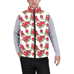 Rose Pattern Print Design 05 Men's Padded Vest