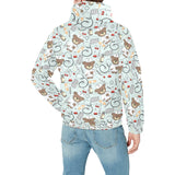 Teddy Bear Pattern Print Design 02 Men's Padded Hooded Jacket(ModelH42)