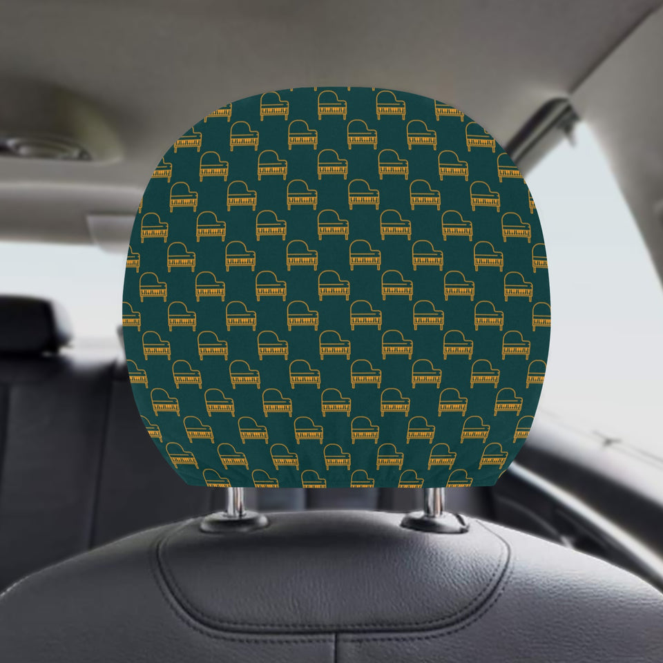 Piano Pattern Print Design 03 Car Headrest Cover