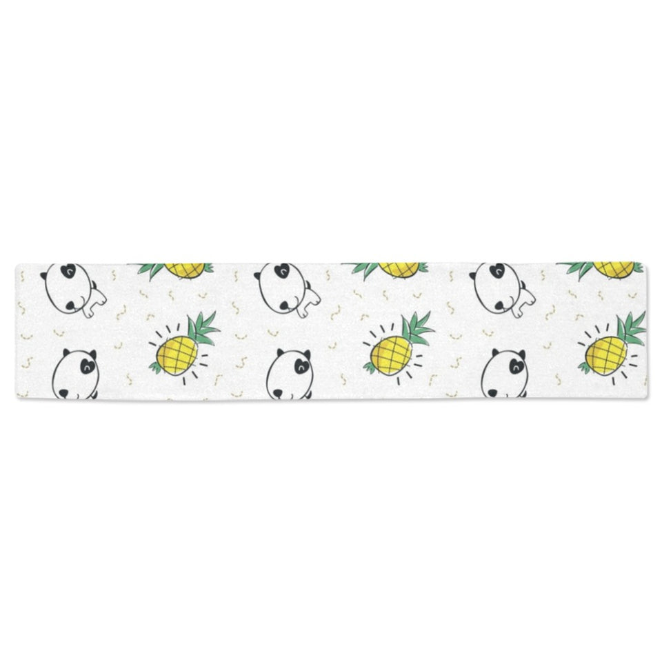 Bull Terrier Pattern Print Design 01 Table Runner