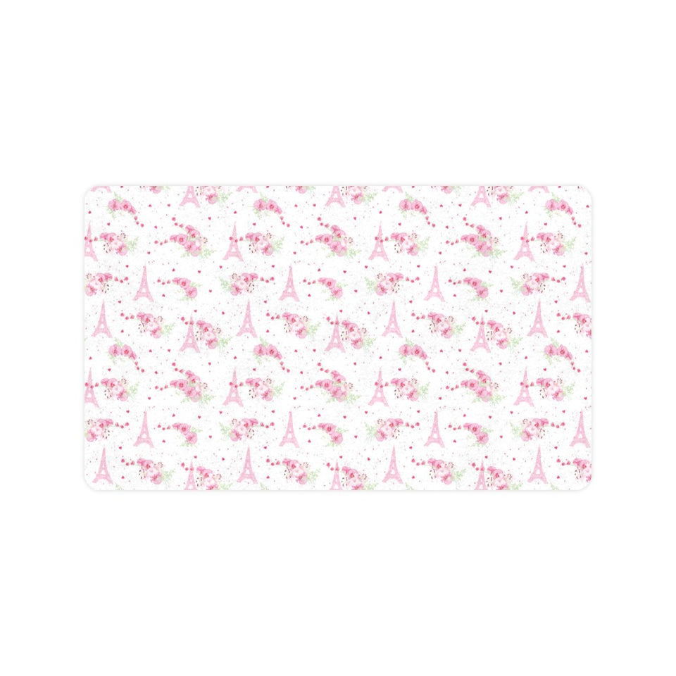 Eiffel Tower Pink Theme Pattern Print Design 05 Doormat