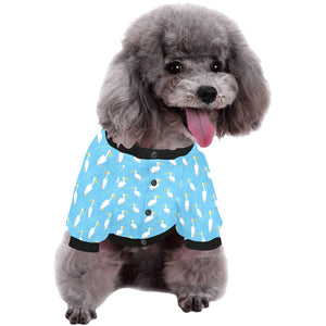 Pelican Pattern Print Design 02 All Over Print Pet Dog Round Neck Fuzzy Shirt