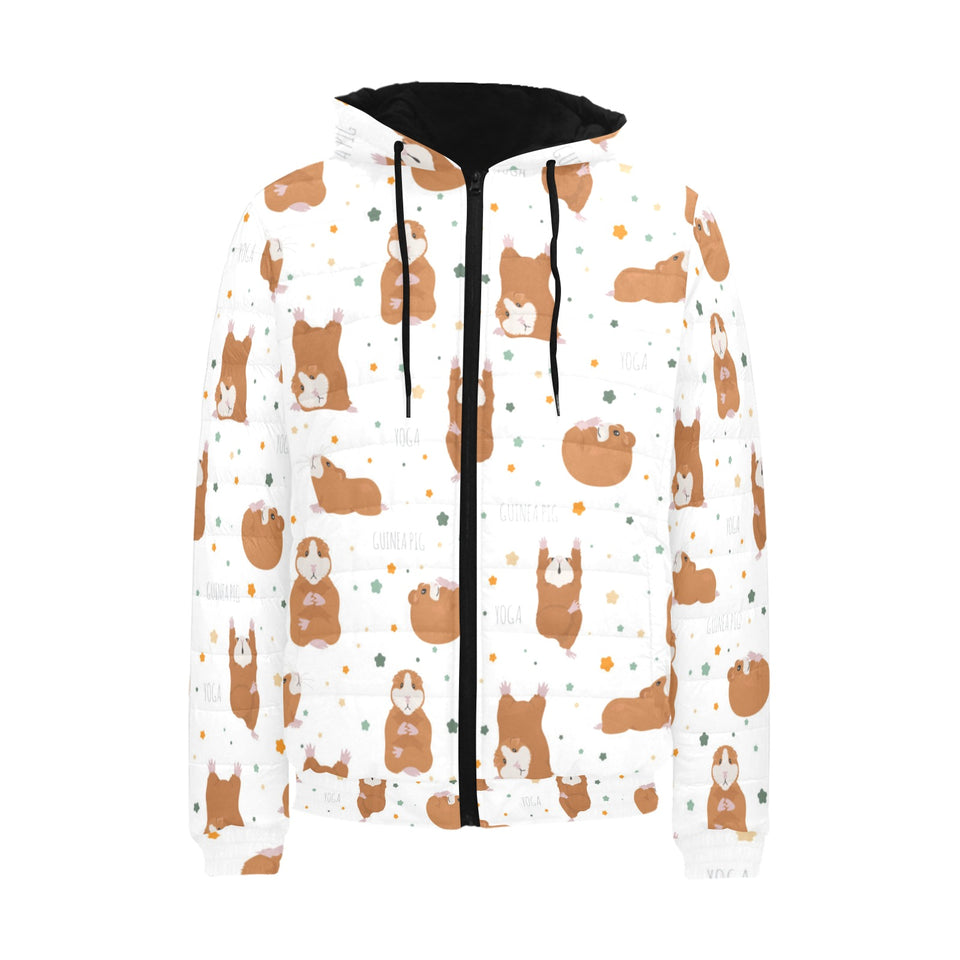 Guinea Pig Pattern Print Design 01 Men's Padded Hooded Jacket(ModelH42)