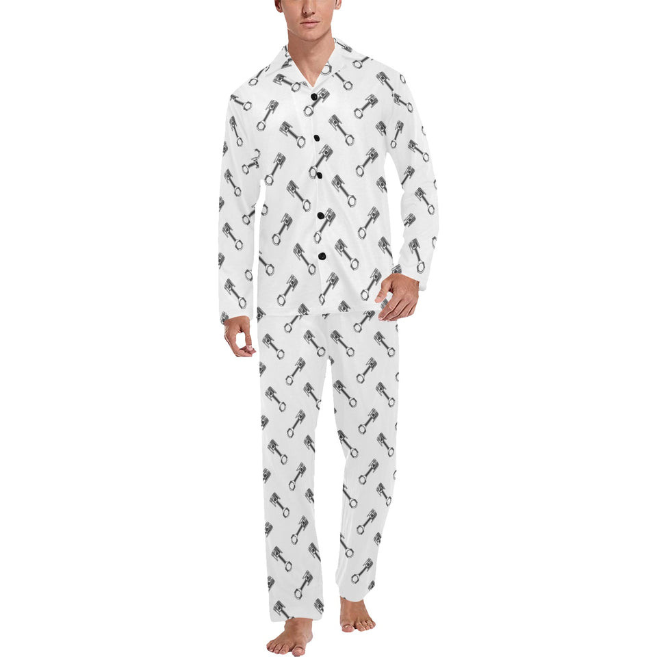 Engine Piston Pattern Print Design 02 Men's Long Pajama Set