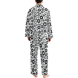 Gear Pattern Print Design 01 Men's Long Pajama Set