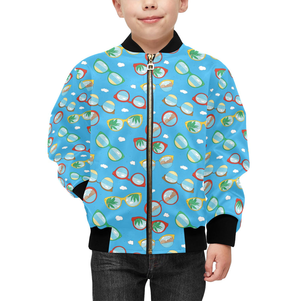 Sun Glasses Pattern Print Design 03 Kids' Boys' Girls' Bomber Jacket