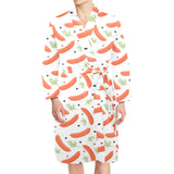 Sausage Pattern Print Design 03 Men's Long Sleeve Belted Night Robe