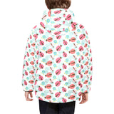 Ladybug Pattern Print Design 03 Kids' Boys' Girls' Padded Hooded Jacket