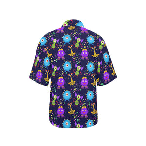 Alien Pattern Print Design 01 Women's All Over Print Hawaiian Shirt