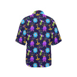 Alien Pattern Print Design 01 Women's All Over Print Hawaiian Shirt