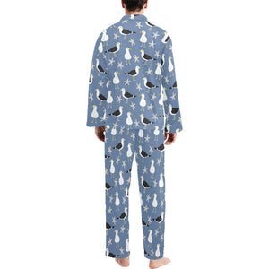 Seagull Pattern Print Design 01 Men's Long Pajama Set