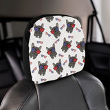 French Bulldog Sunglass Pattern Car Headrest Cover