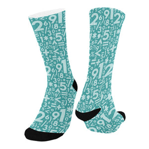 Math Pattern Print Design 05 Crew Socks