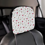 Jack Russel Pattern Print Design 03 Car Headrest Cover