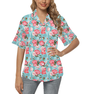 Rose Pattern Print Design 03 Women's All Over Print Hawaiian Shirt