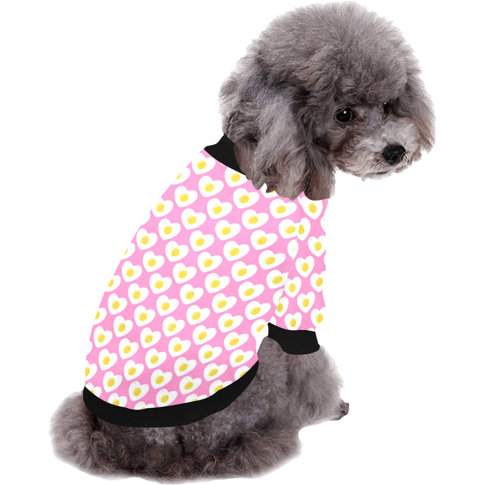 Fried Eggs Pattern Print Design 02 All Over Print Pet Dog Round Neck Fuzzy Shirt