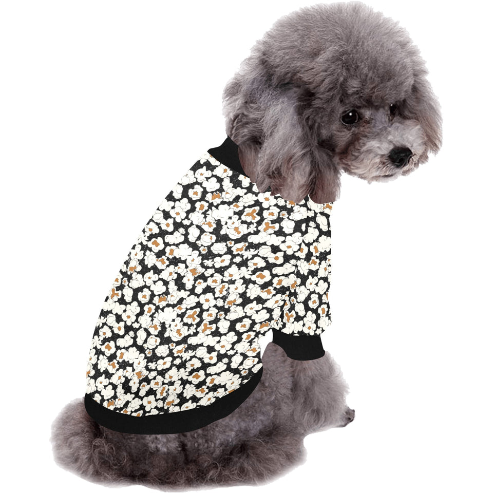 Popcorn Pattern Print Design 02 All Over Print Pet Dog Round Neck Fuzzy Shirt