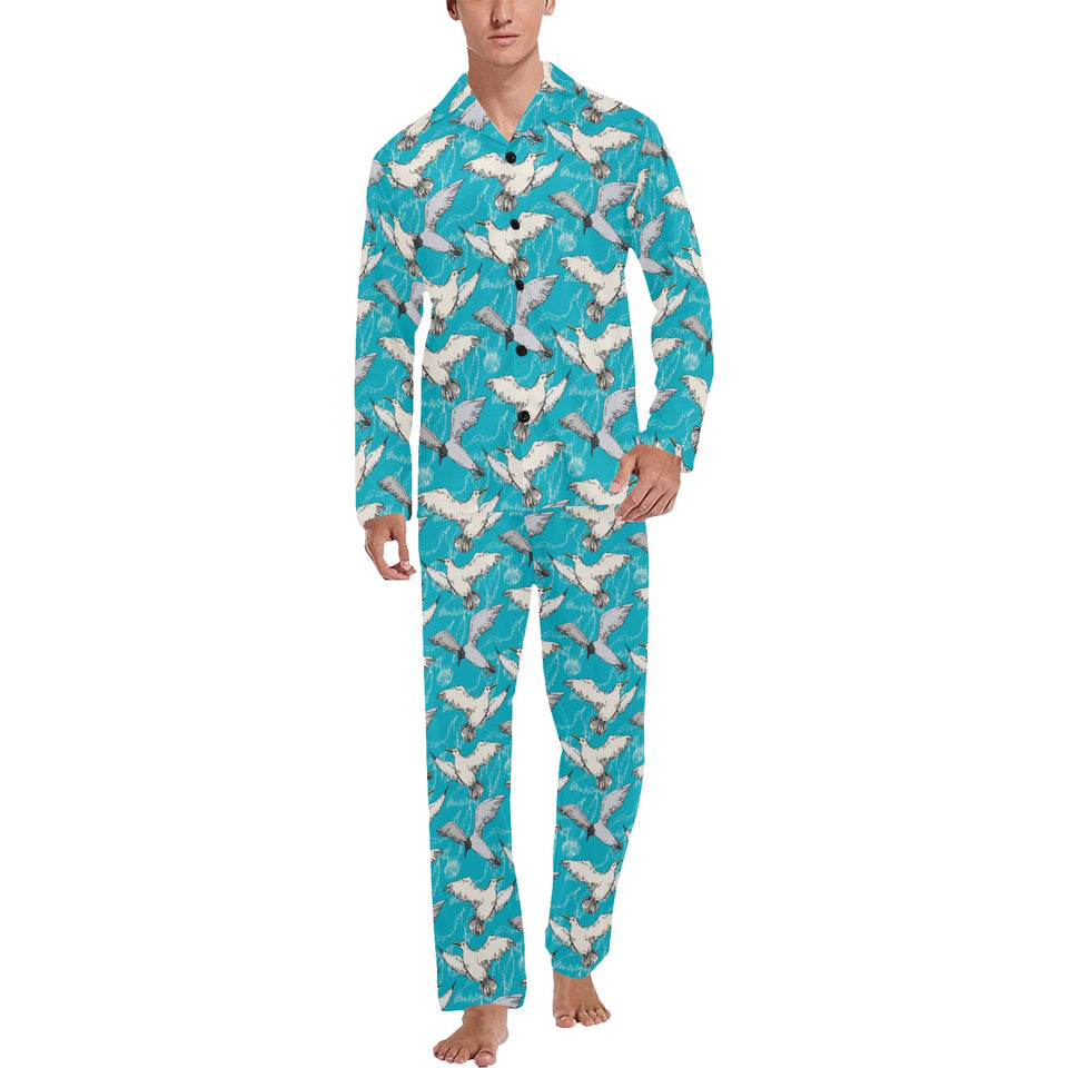 Seagull Pattern Print Design 03 Men's Long Pajama Set