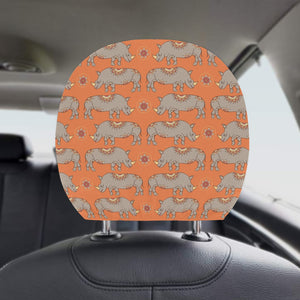 Rhino Pattern Theme Car Headrest Cover