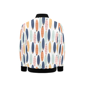 Surfboard Pattern Print Design 04 Kids' Boys' Girls' Bomber Jacket