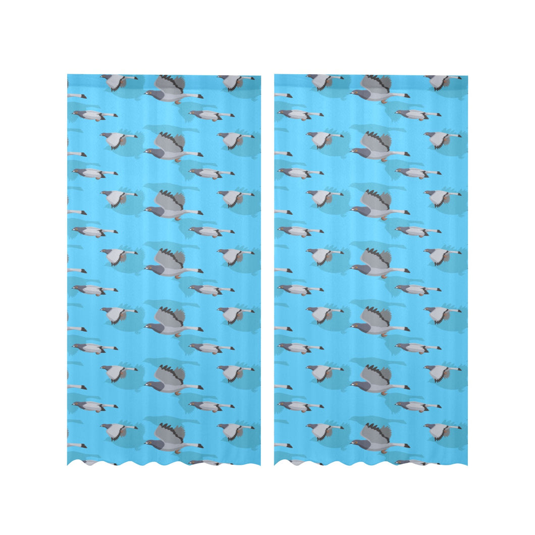 Pigeon Pattern Print Design 05 Gauze Curtain