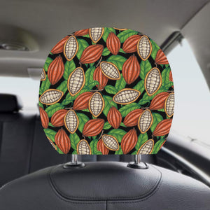 Cocoa Leaves Pattern Car Headrest Cover