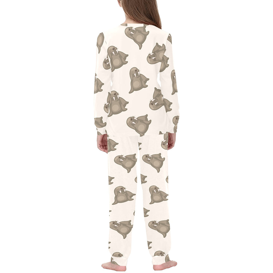 Sea Lion Pattern Kids' Boys' Girls' All Over Print Pajama Set