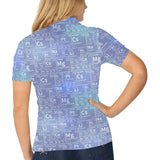 Chemistry Periodic Table Pattern Print Design 02 Women's All Over Print Polo Shirt