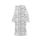 Gear Pattern Print Design 03 Blanket Robe with Sleeves