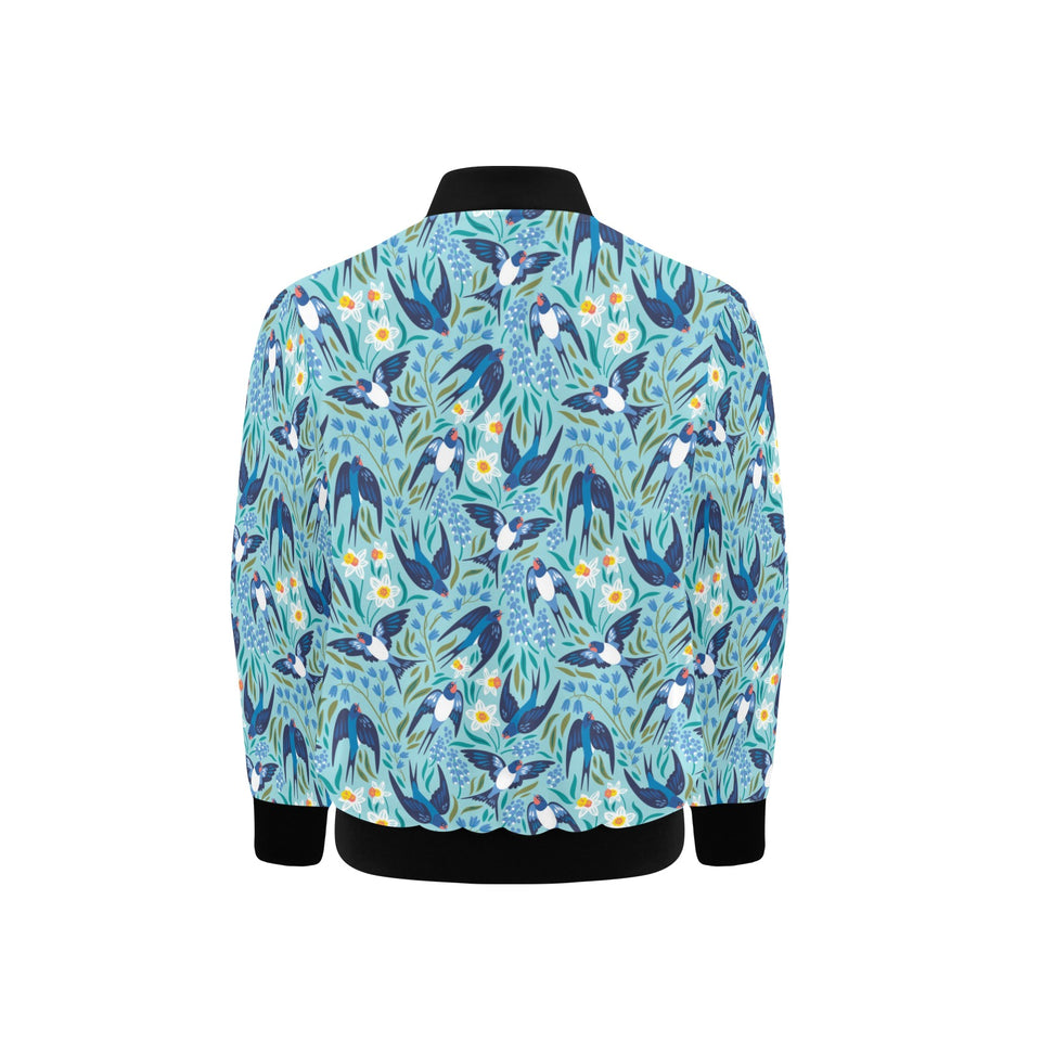 Swallow Pattern Print Design 05 Kids' Boys' Girls' Bomber Jacket