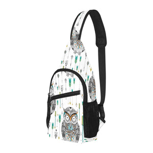 Owl Arrow Pattern All Over Print Chest Bag