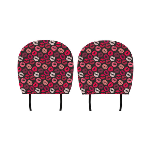 Lips Pattern Print Design 02 Car Headrest Cover