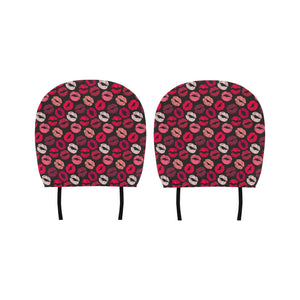 Lips Pattern Print Design 02 Car Headrest Cover