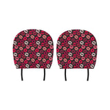 Lips Pattern Print Design 02 Car Headrest Cover