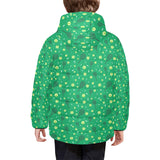 Tennis Pattern Print Design 03 Kids' Boys' Girls' Padded Hooded Jacket