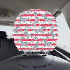 Unicorn Silver Pattern Car Headrest Cover