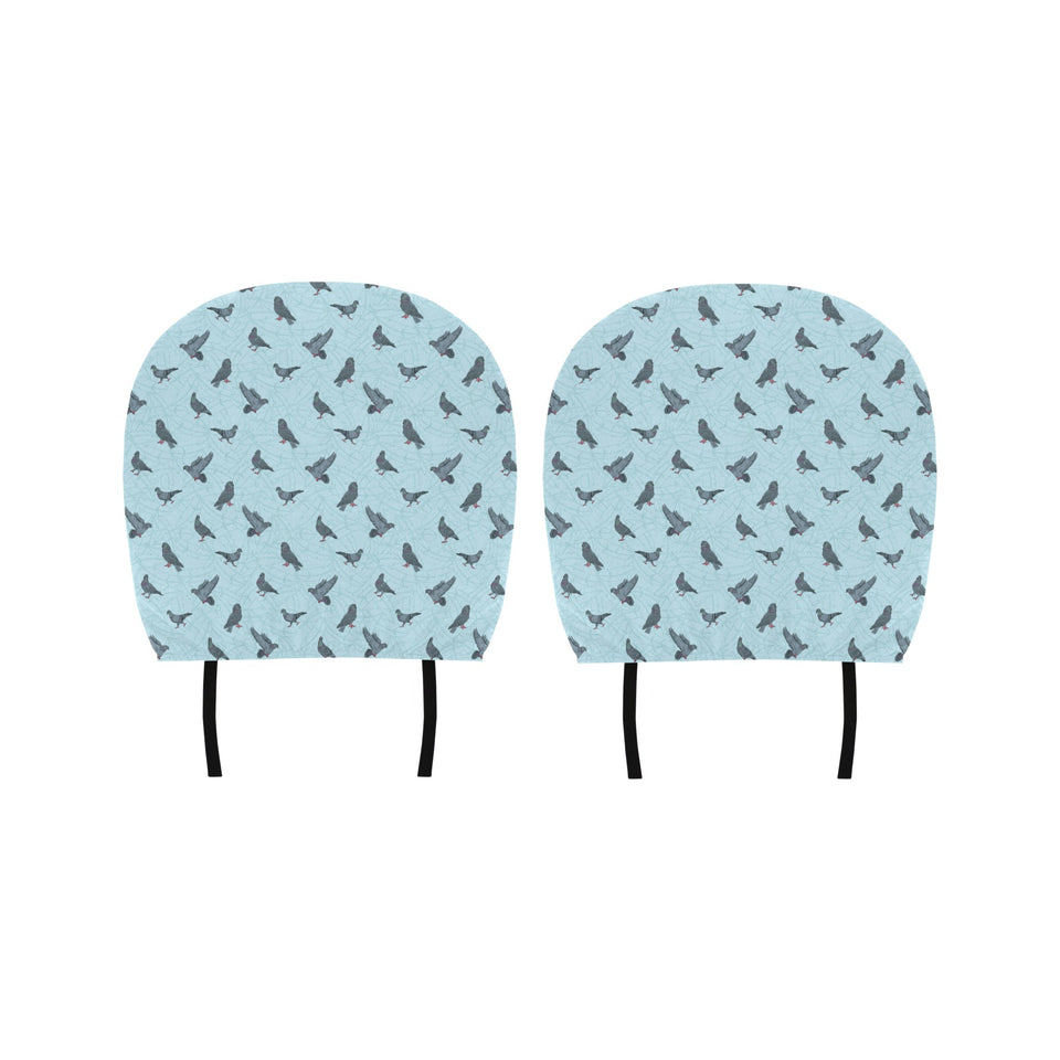 Pigeon Pattern Print Design 02 Car Headrest Cover