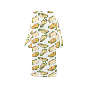 Sandwich Pattern Print Design 05 Blanket Robe with Sleeves