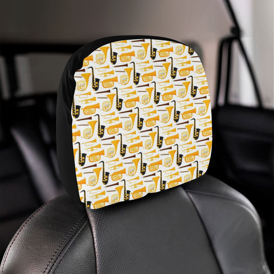 Saxophone Theme Pattern Car Headrest Cover