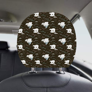 Polar Bear Pattern Background Car Headrest Cover