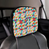 Rainbow Geometric Pattern Car Headrest Cover