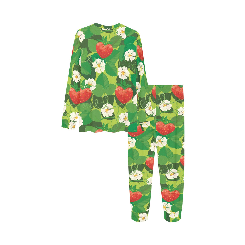 Strawberry Leaves Pattern Kids' Boys' Girls' All Over Print Pajama Set